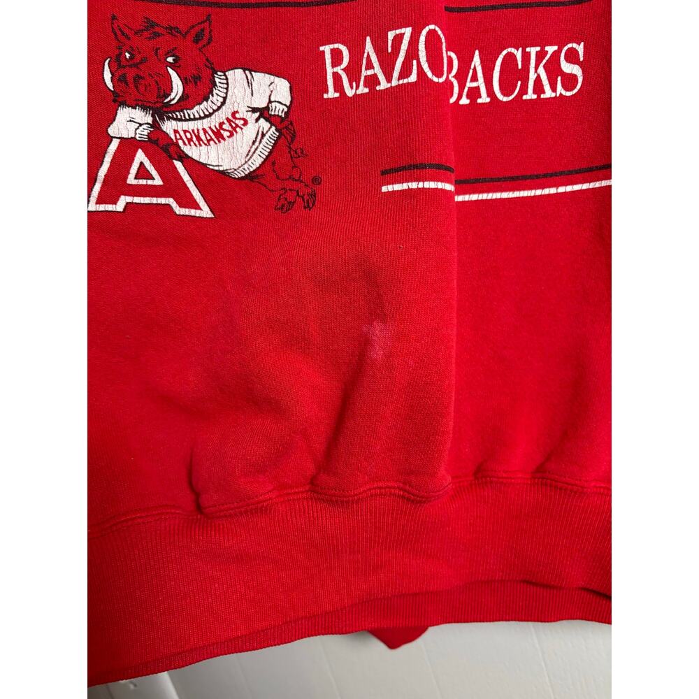 University of Arkansas Razorbacks Vintage Hanes XXL Red Crewneck Sweatshirt - Picture 6 of 6